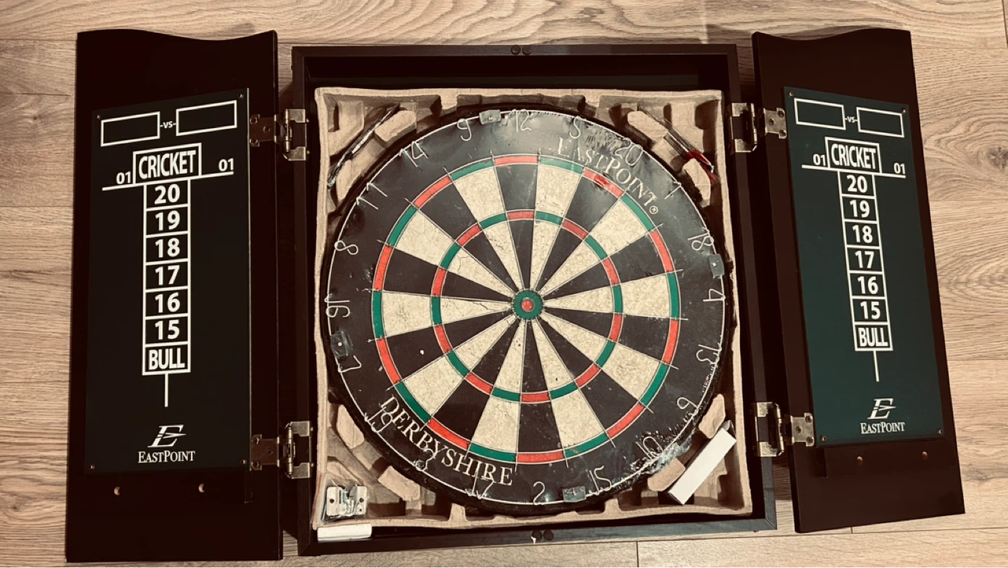 EastPoint Sports Derbyshire Dartboard and Cabinet Set