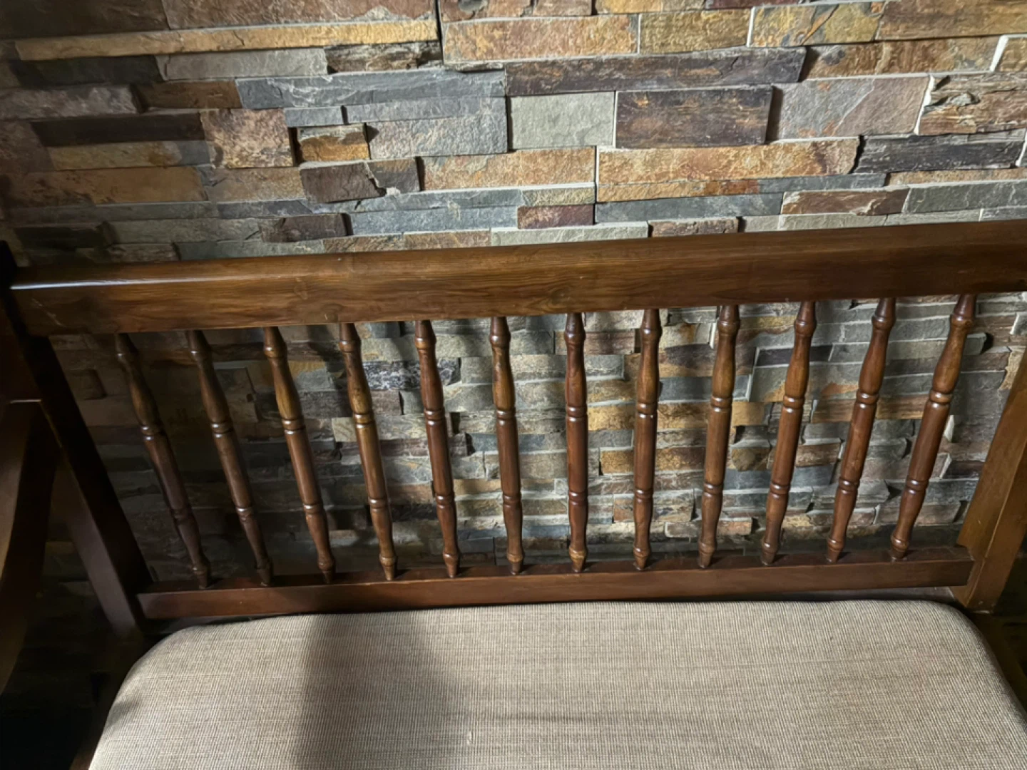 Wooden Bench with Padded Seat - photo 5