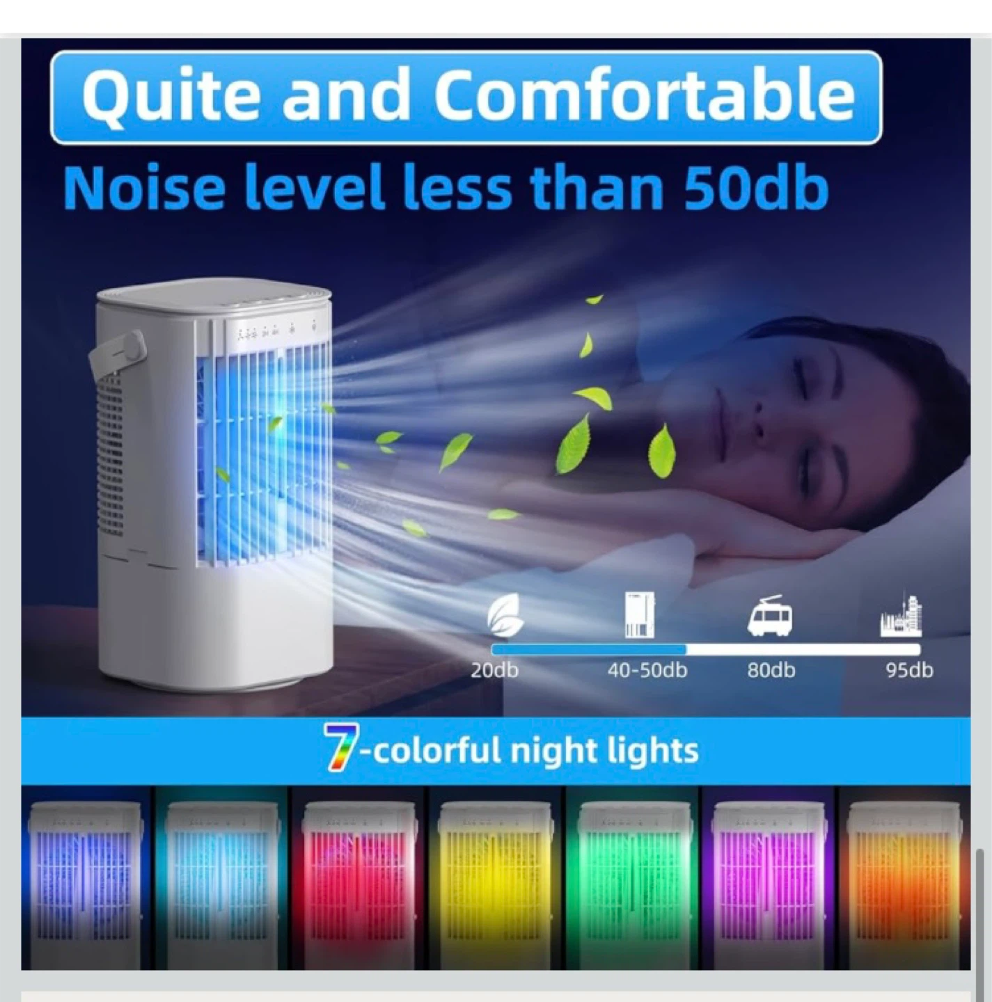 Portable 4-in-1 Air Cooler Fan with 1000ml Water Tank - photo 5