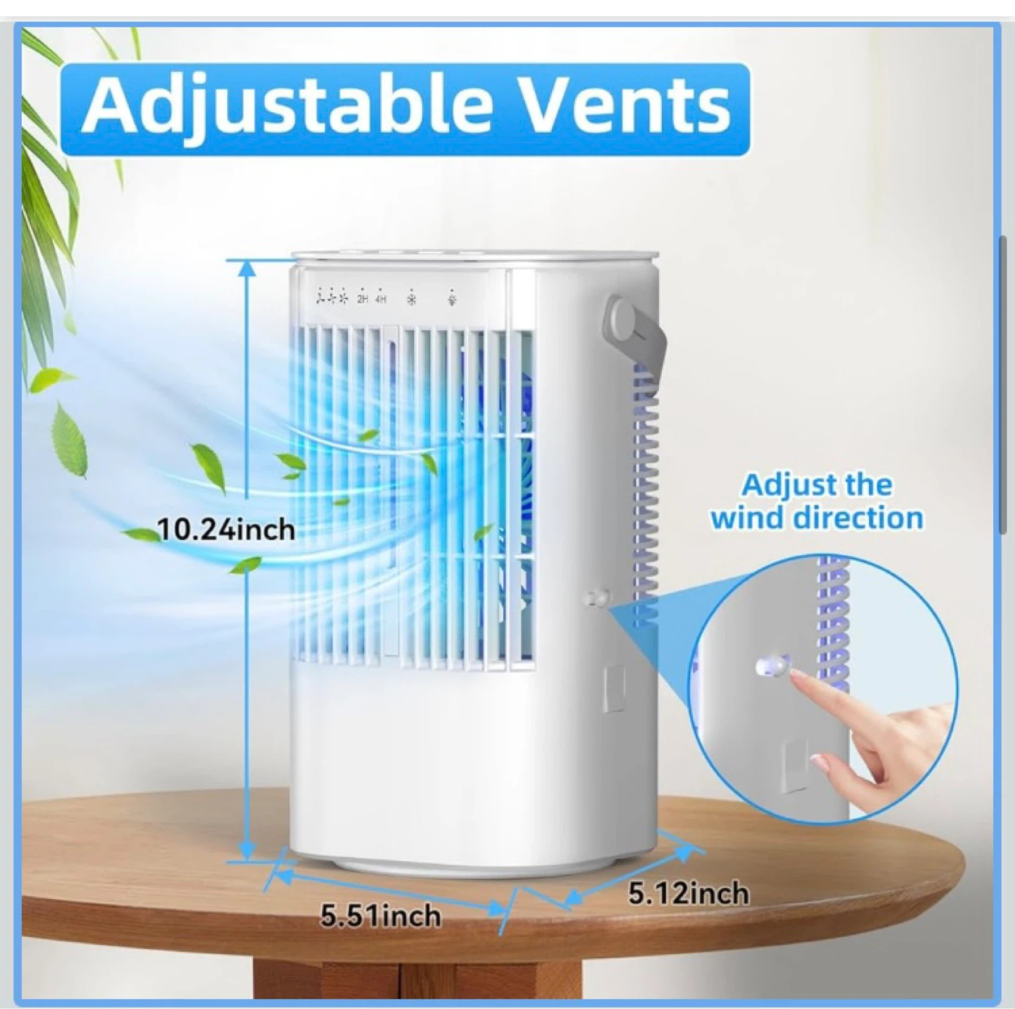 Portable 4-in-1 Air Cooler Fan with 1000ml Water Tank - photo 2