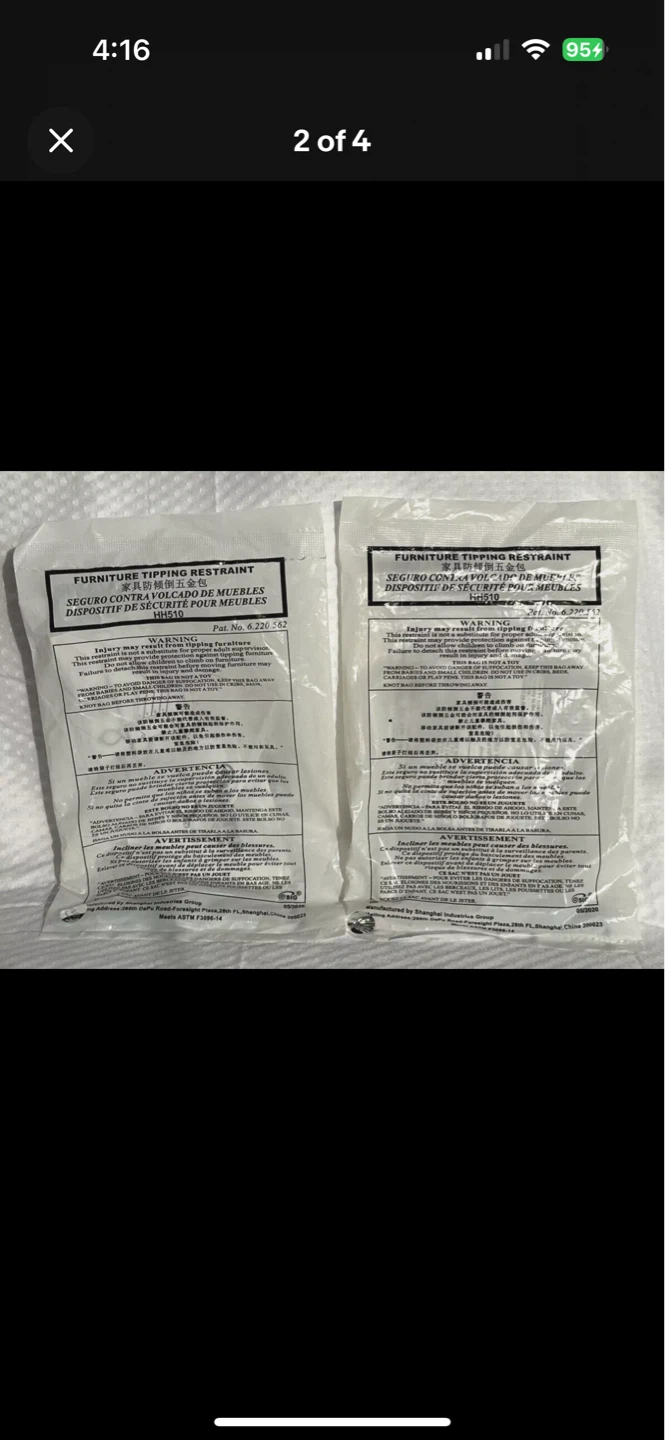 2 Tipping Restraint Kits Baby Proof  Walter Of Wabash - photo 2