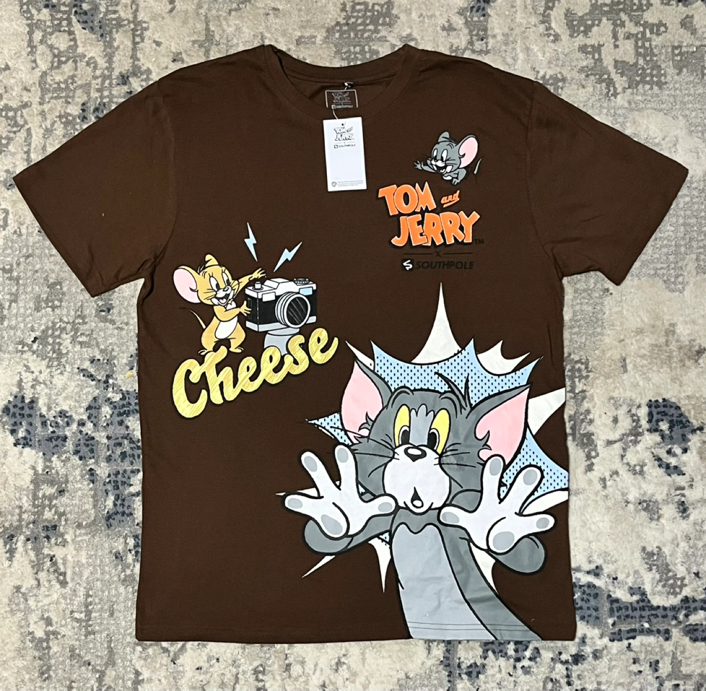 Southpole Tom & Jerry Graphic Tee Brown Men’s Size L