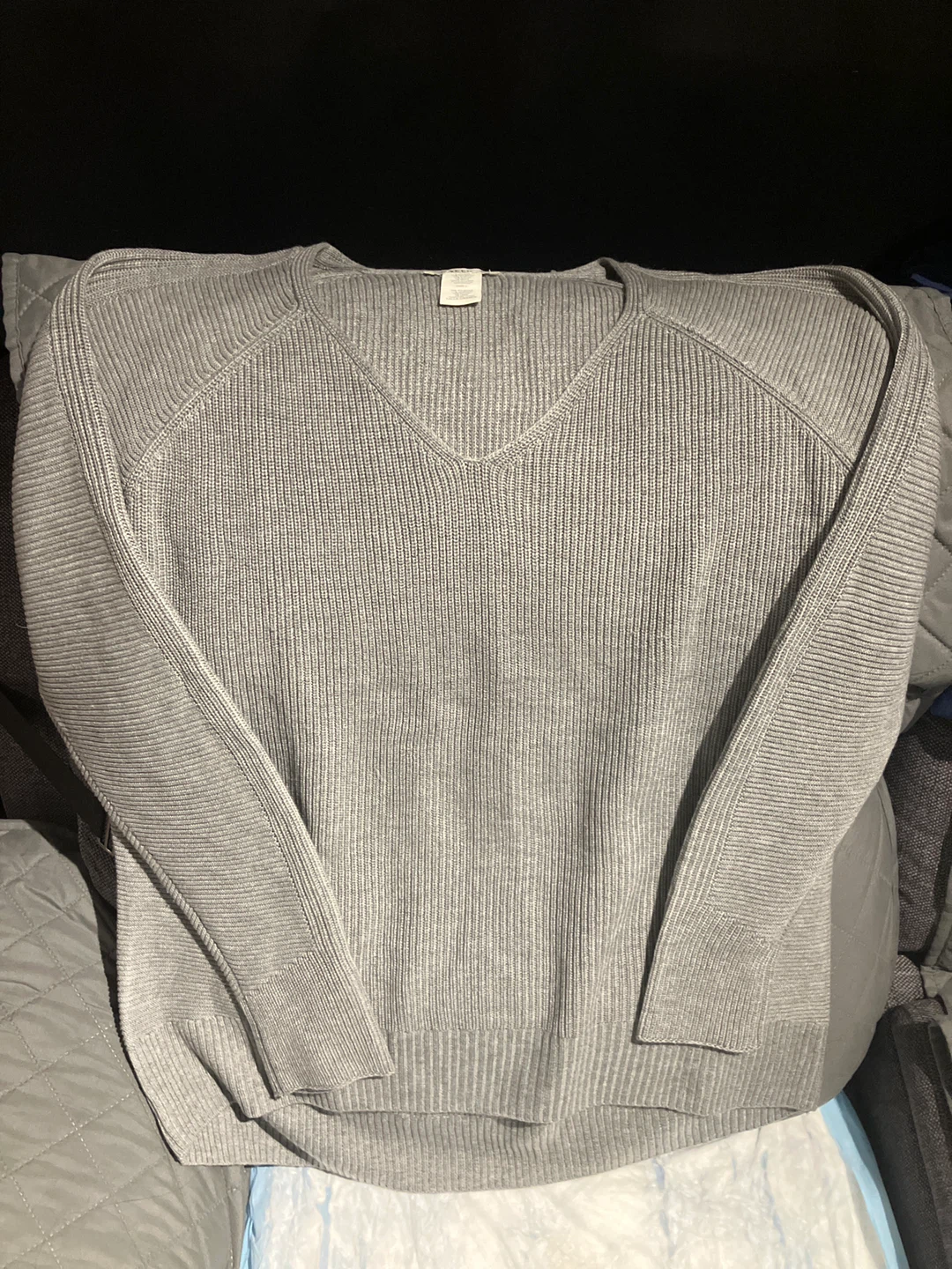 Gray V-Neck Sweater