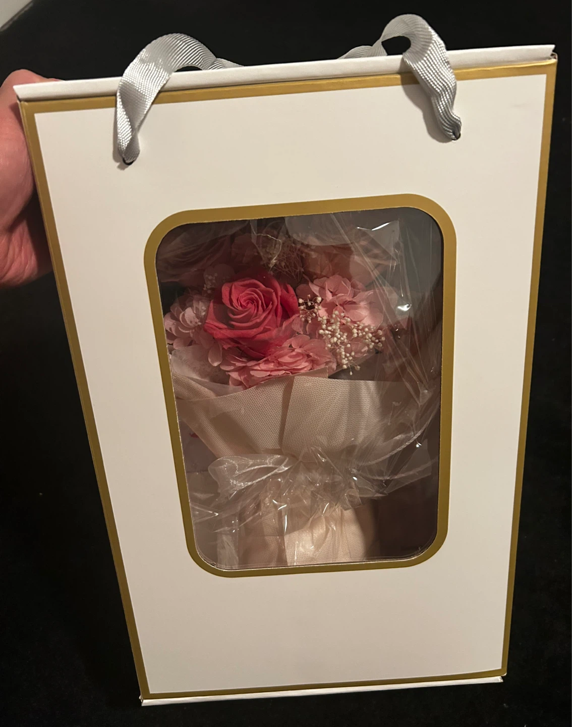 Preserved Rose Bouquet with Teddy Bear & Gift Box