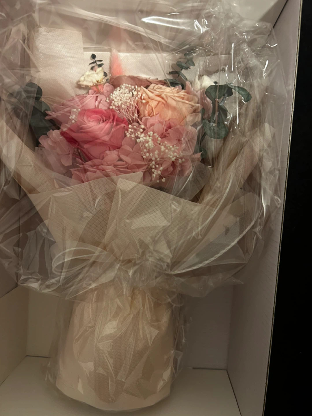 Preserved Rose Bouquet with Teddy Bear & Gift Box - photo 3