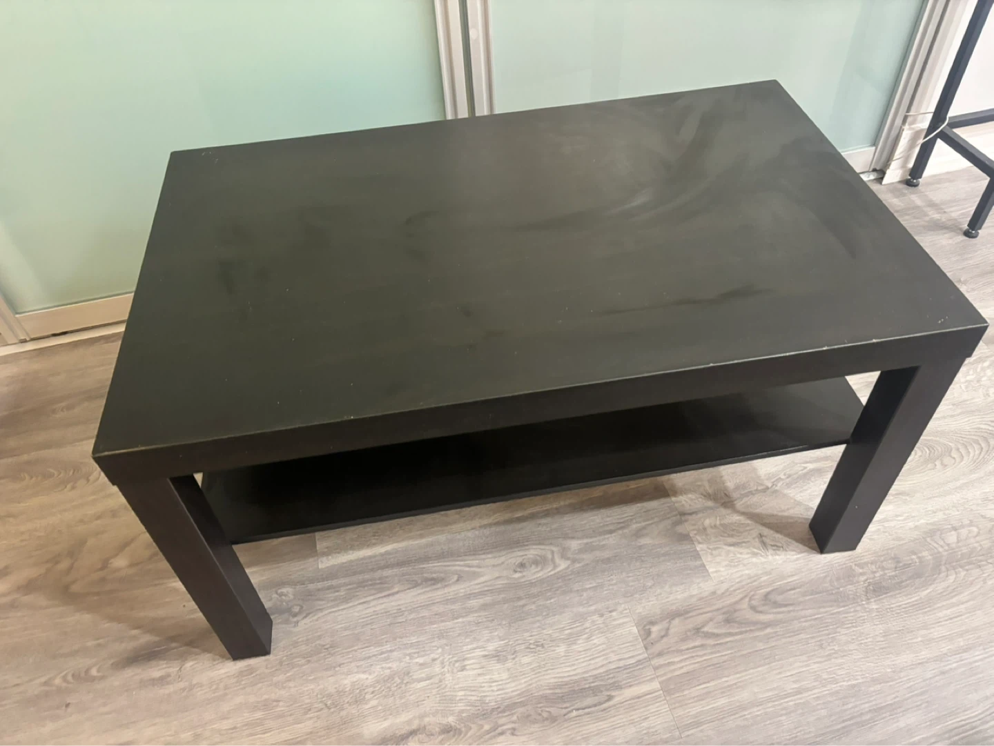 STILL AVAILABLE: IKEA Black Coffee Table with Shelf