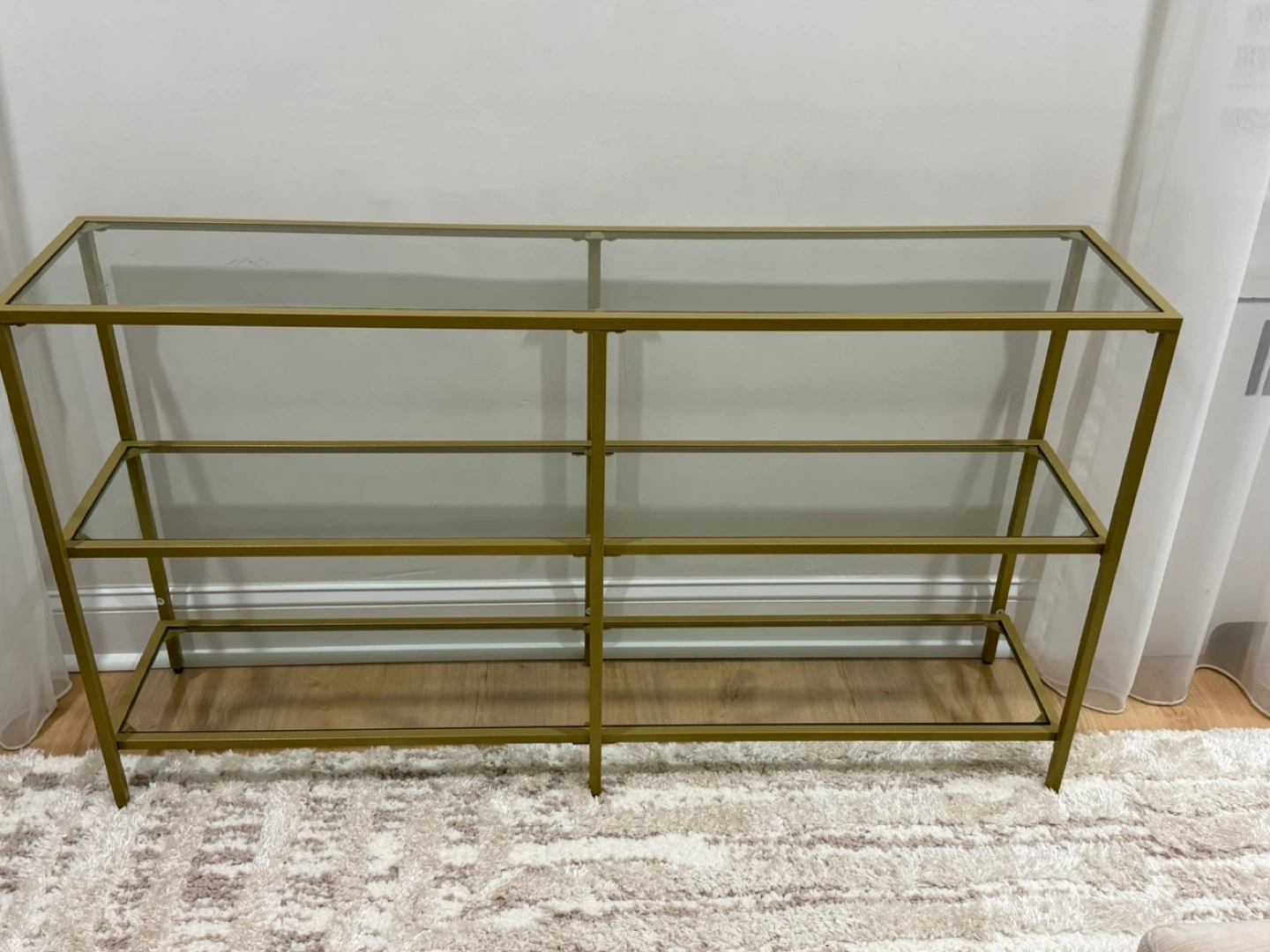 Glass Top Console Table with Gold Frame - photo 2