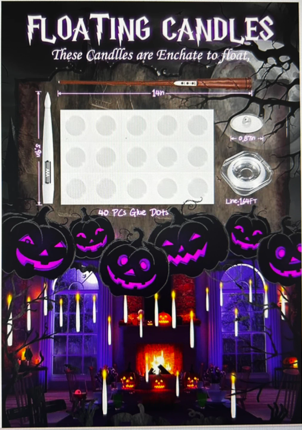 LED Magic Floating Candles Set with Wand - photo 3