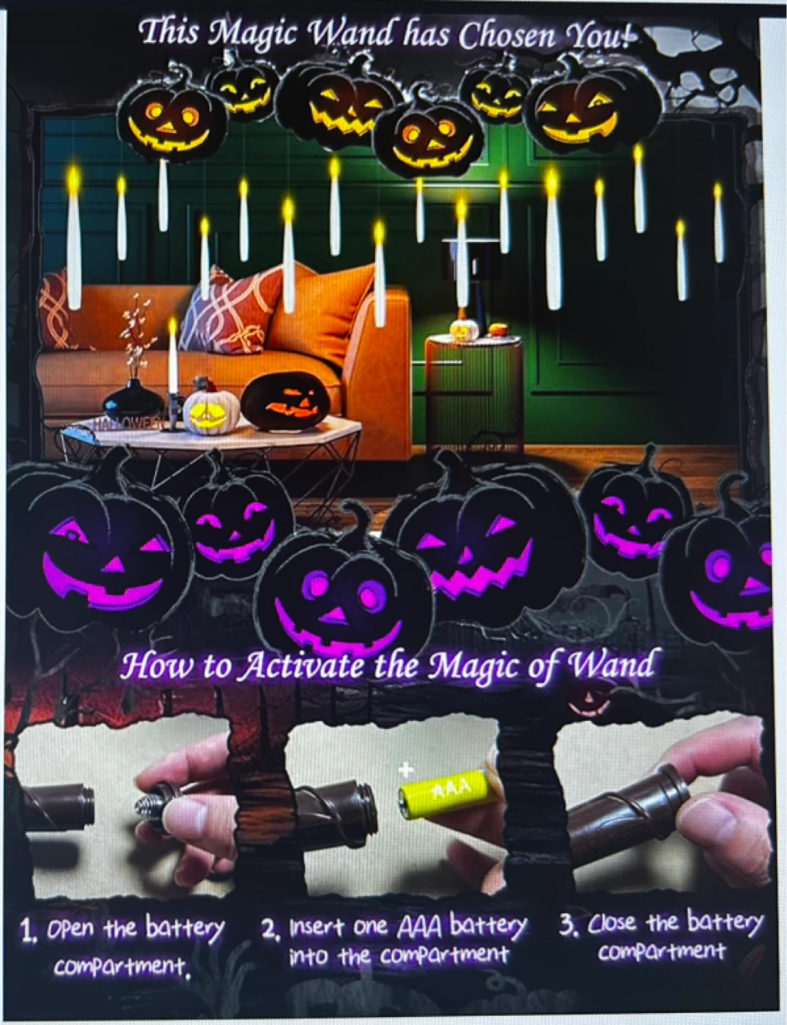 LED Magic Floating Candles Set with Wand - photo 4