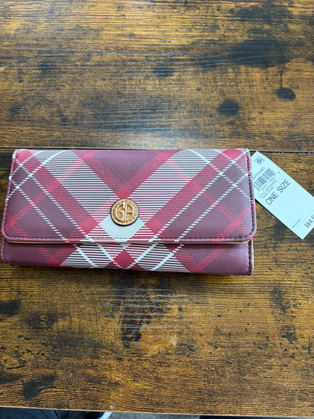 Gianni Bernini Plaid Wallet brand new