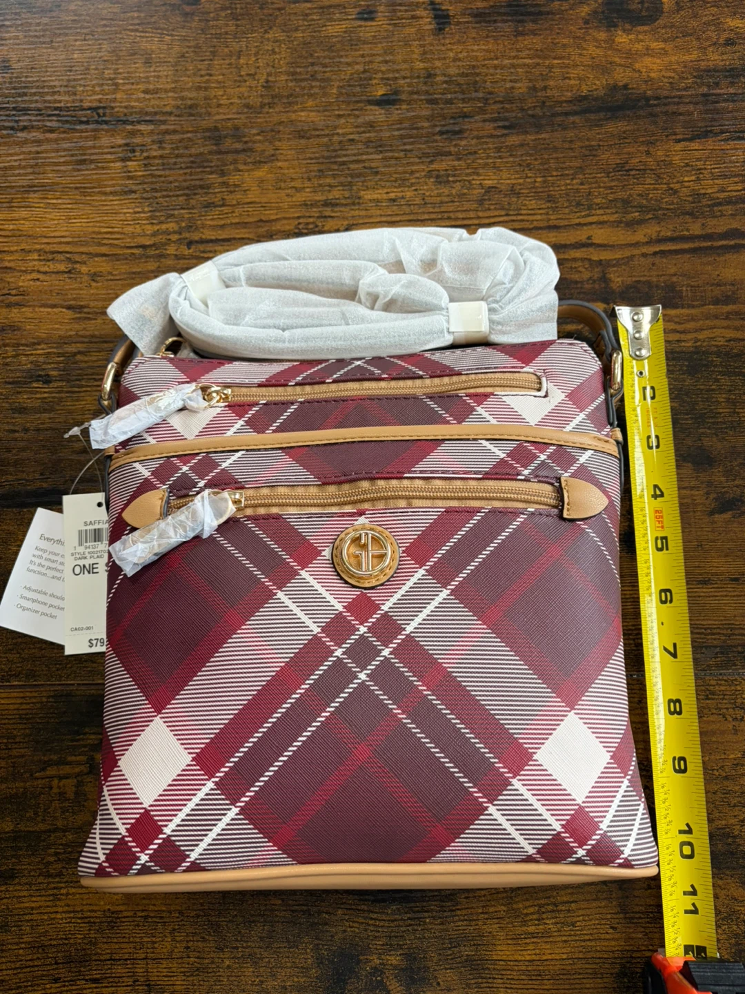 GB Saffiano Plaid Crossbody Bag - photo 4