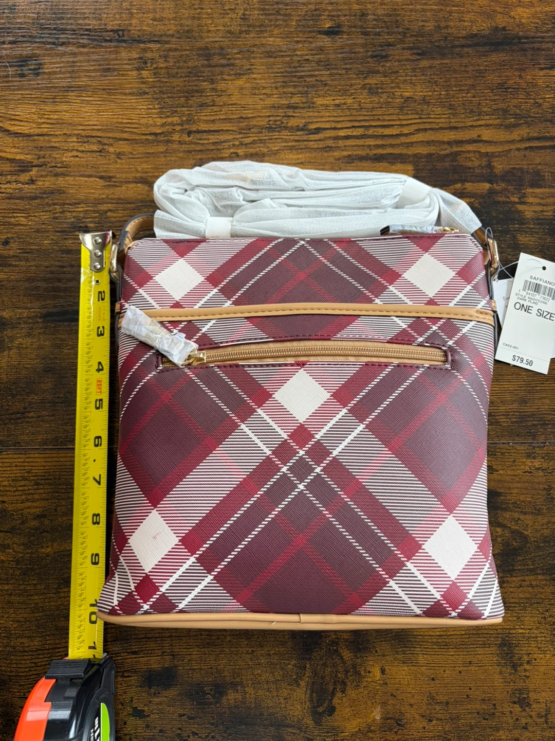 GB Saffiano Plaid Crossbody Bag - photo 2
