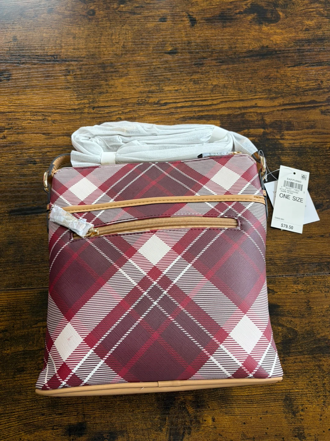 GB Saffiano Plaid Crossbody Bag - photo 3