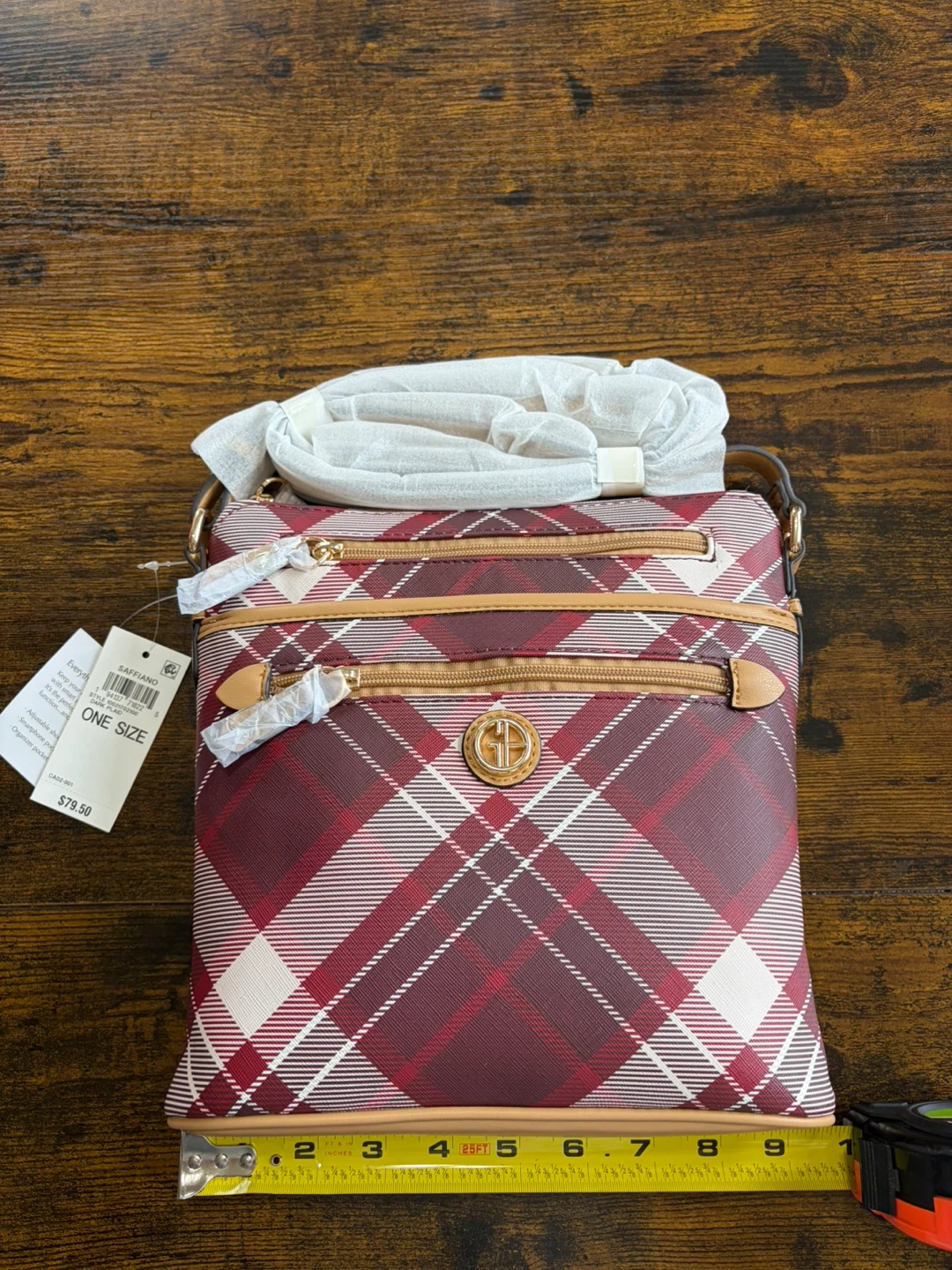 GB Saffiano Plaid Crossbody Bag - photo 5