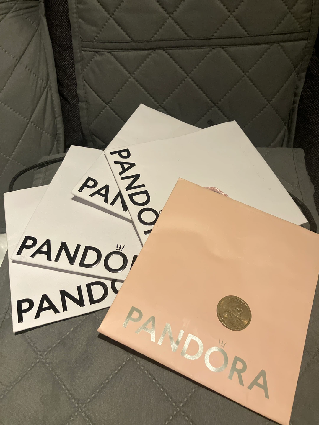 5 small Pandora Shopping Bags