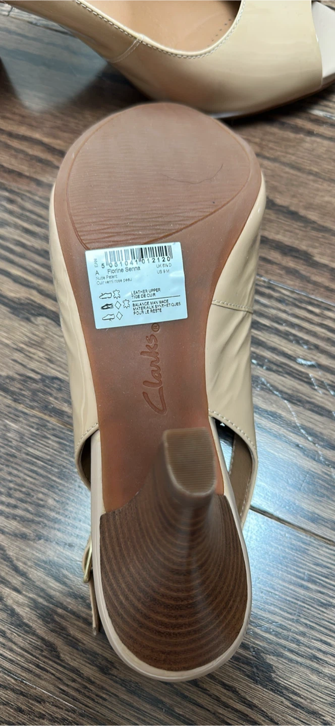 Clarks Women's Beige Slingback Heels - Size 9 - photo 4
