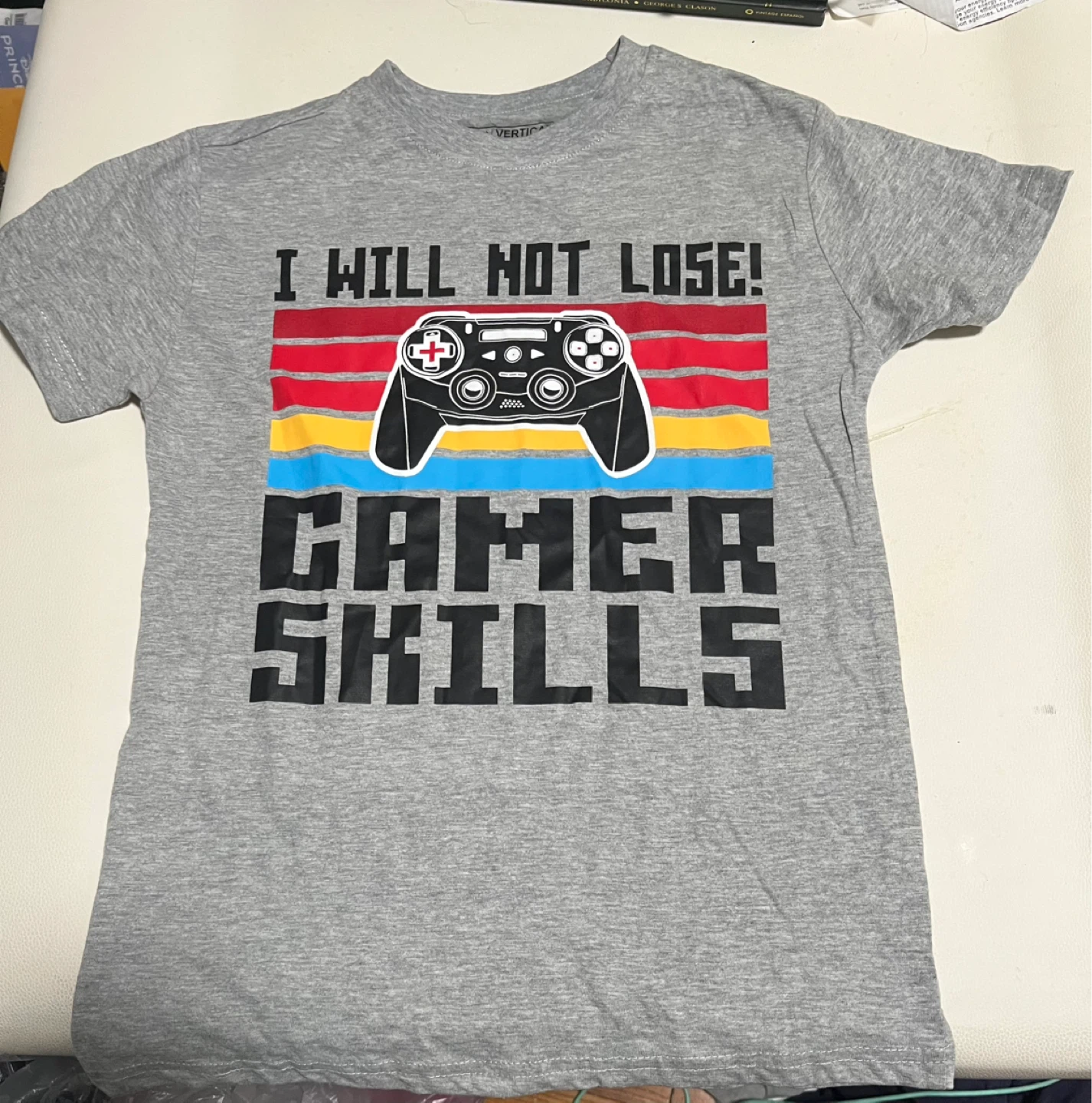 Grey Gamer Skills T-Shirt child size L