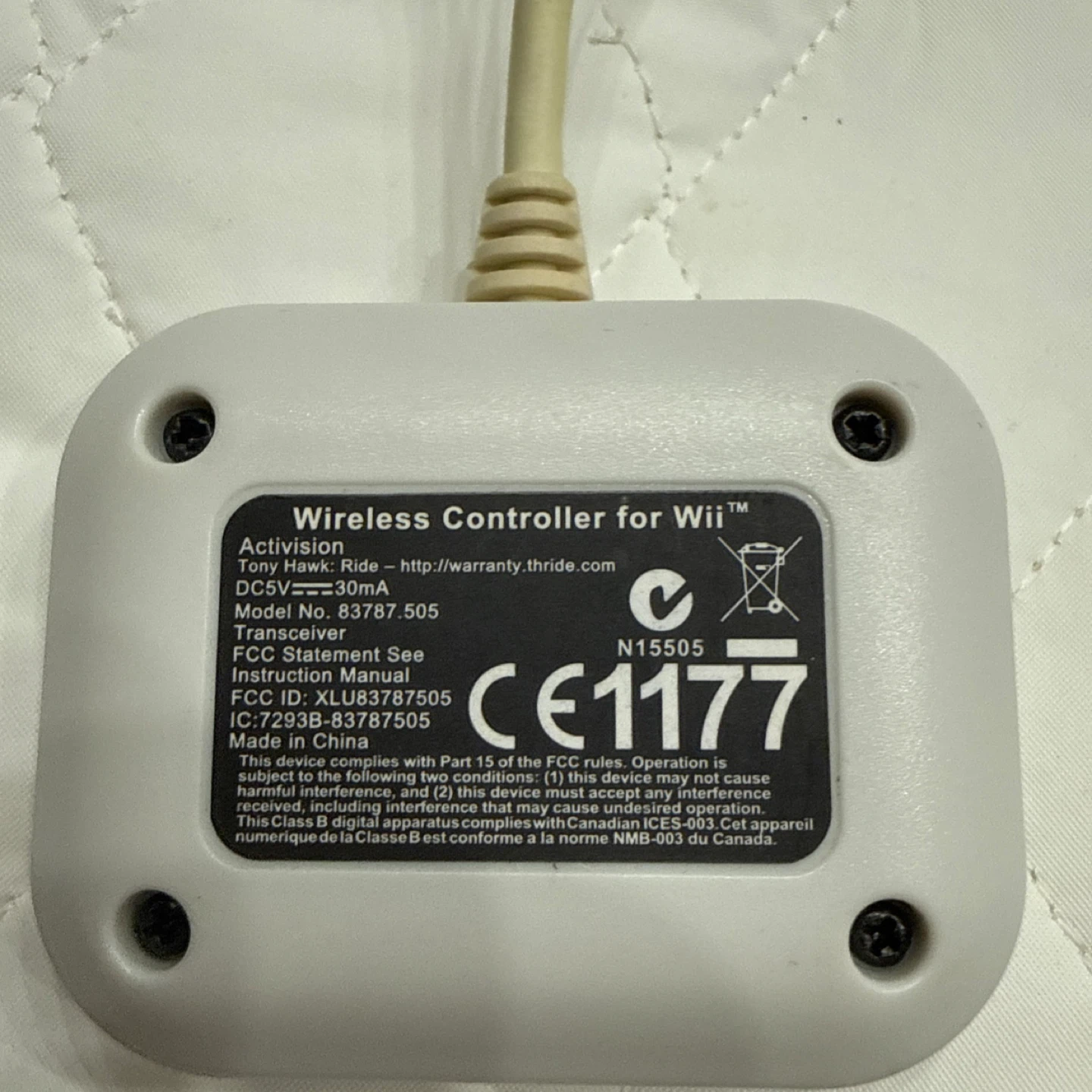 Tony Hawk Ride Wireless Controller Adapter for Wii - photo 3