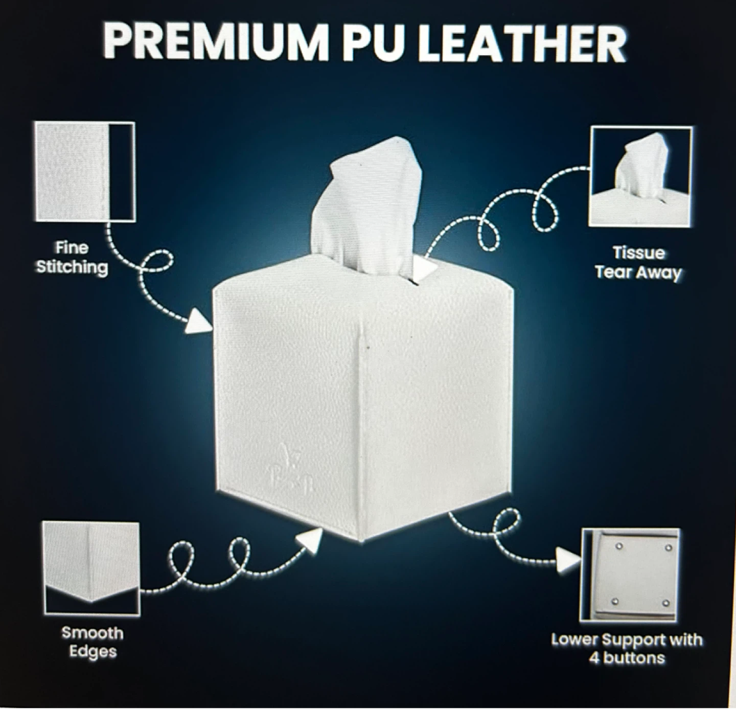 White Cube Tissue Box Cover Holder - photo 3