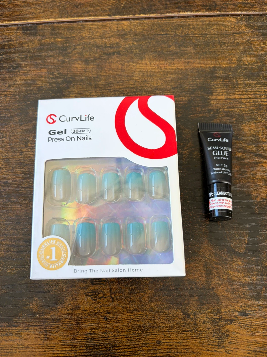 CurvLife Gel Press On Nails with Glue