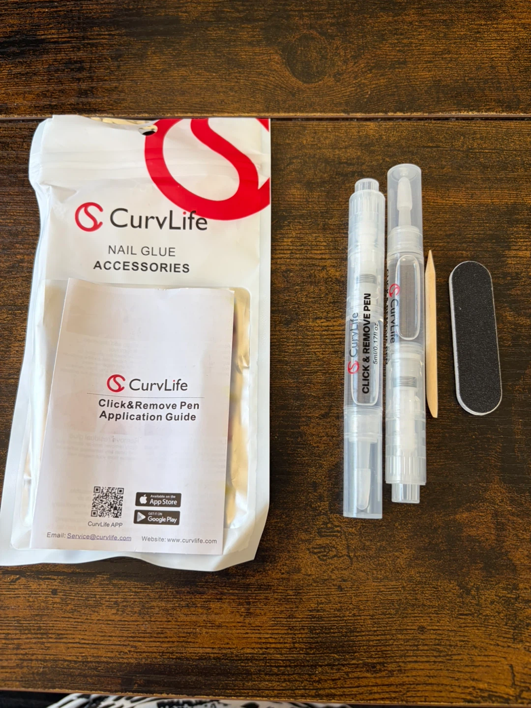 CurvLife Nail Glue Accessories Kit with Click & Remove Pens
