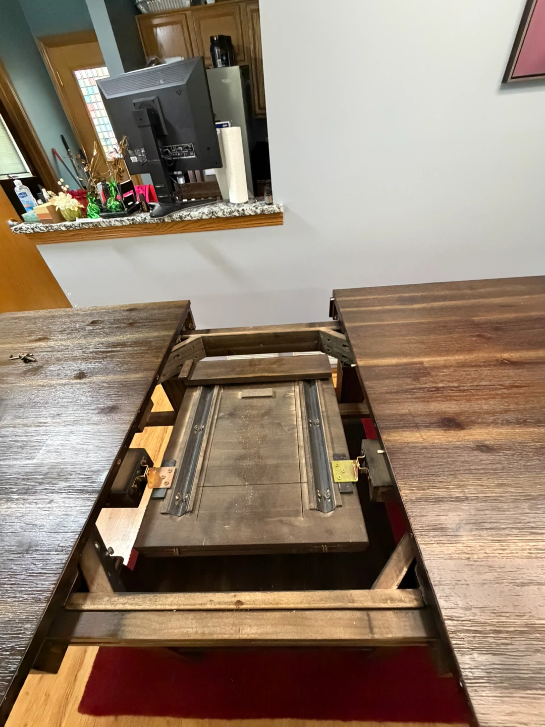 Extendable Dining Table - Dark Wood - photo 3