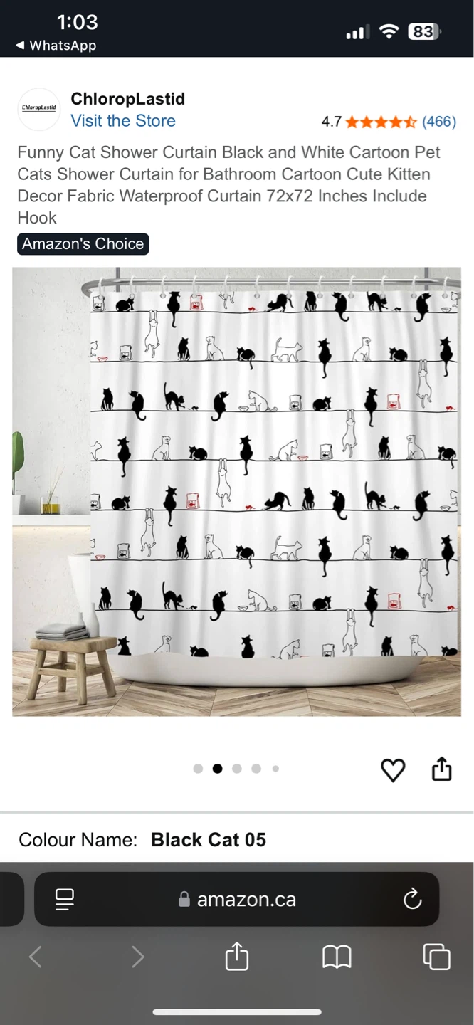 Funny Cat Shower Curtain Black and White Cartoon Pet Cats Design - photo 2