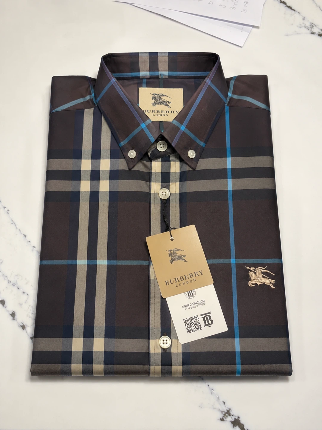 Burberry Men's Plaid Button-Down Shirt - photo 3