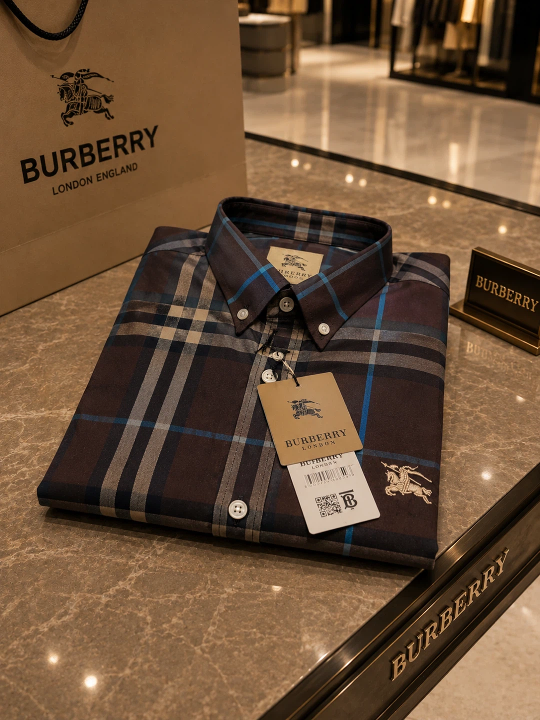 Burberry Men's Plaid Button-Down Shirt - photo 2