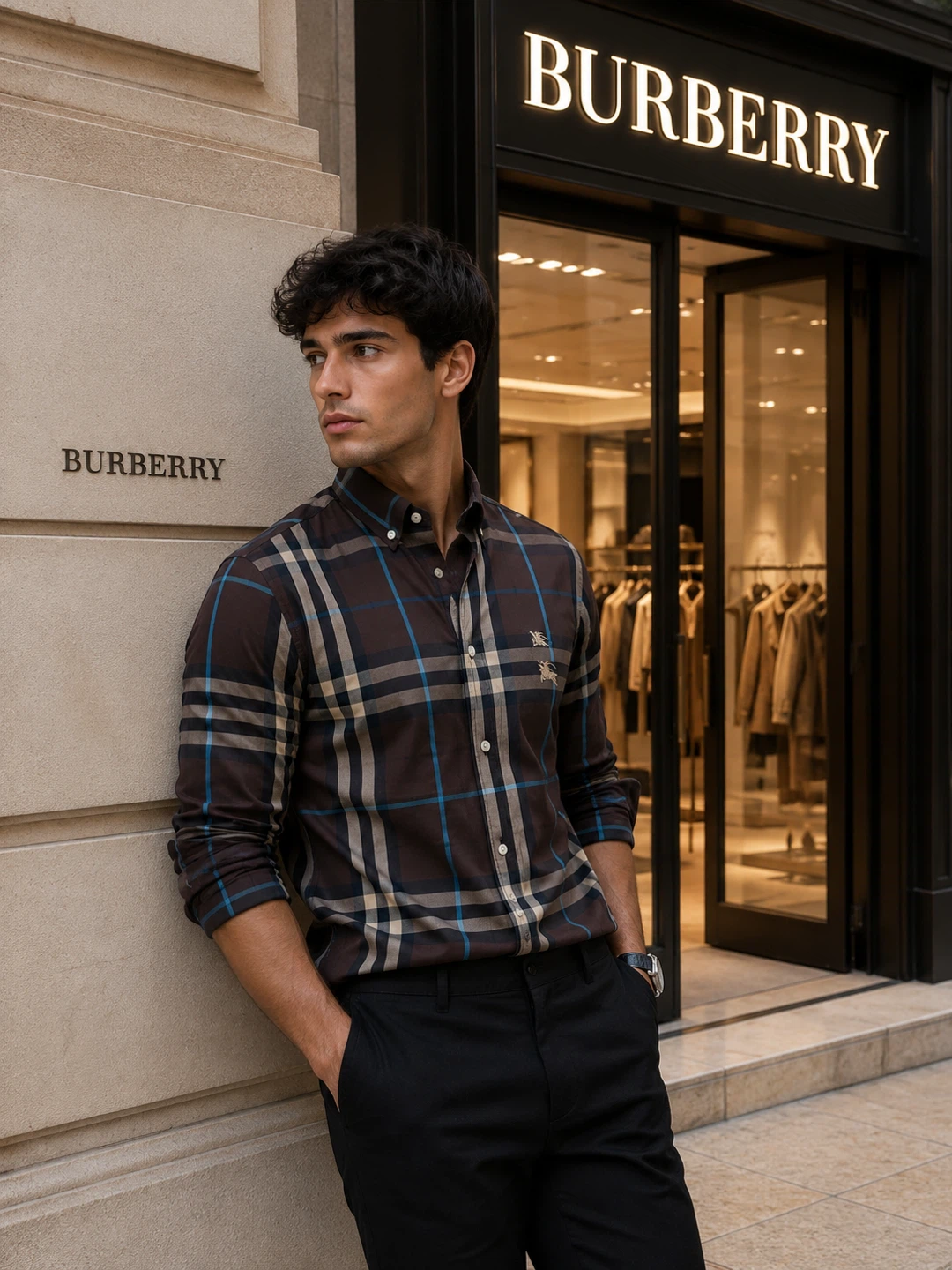 Burberry Men's Plaid Button-Down Shirt