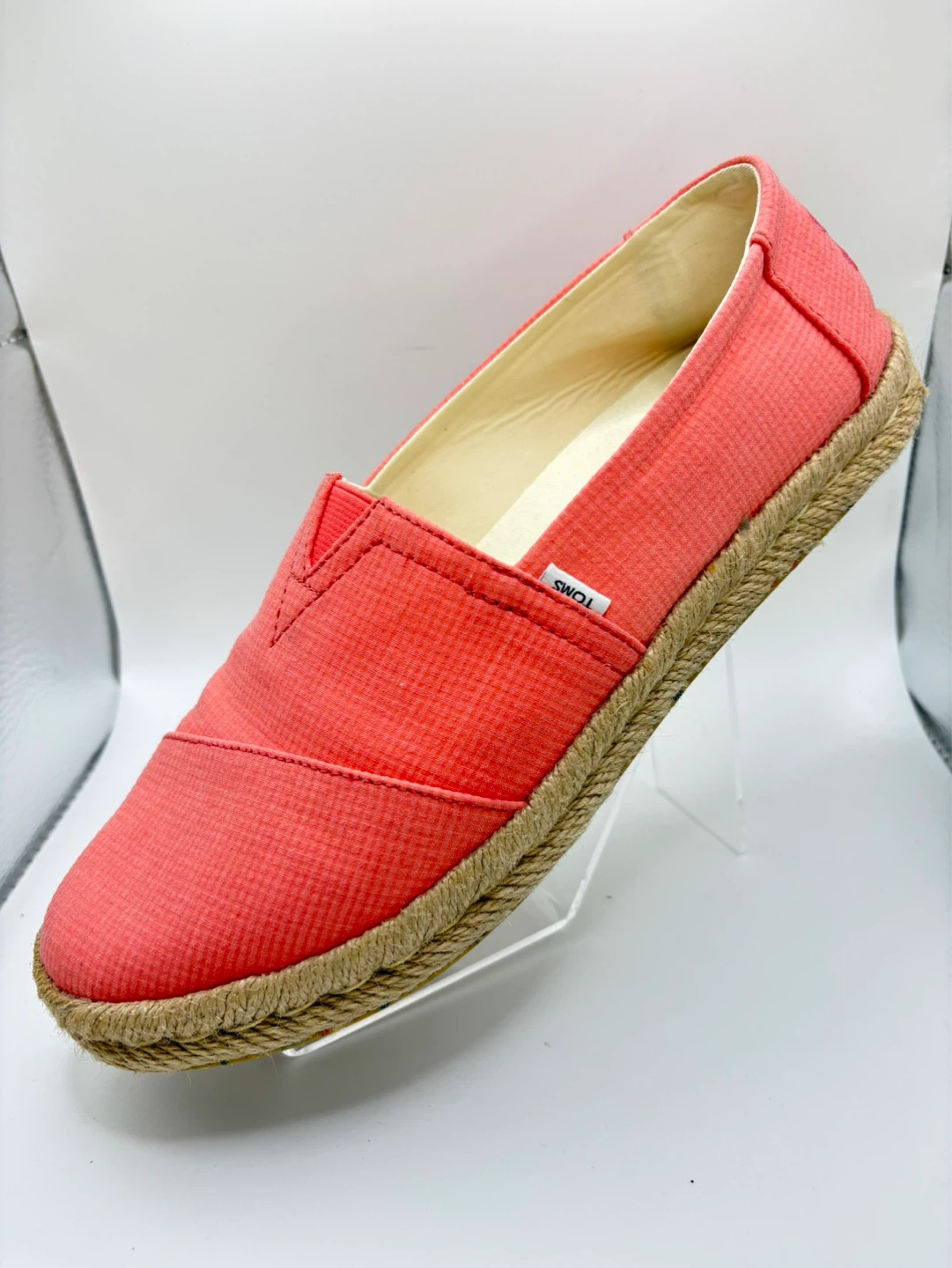 Size 7.5 - TOMS Coral Canvas Slip-On Espadrille Flats - photo 2