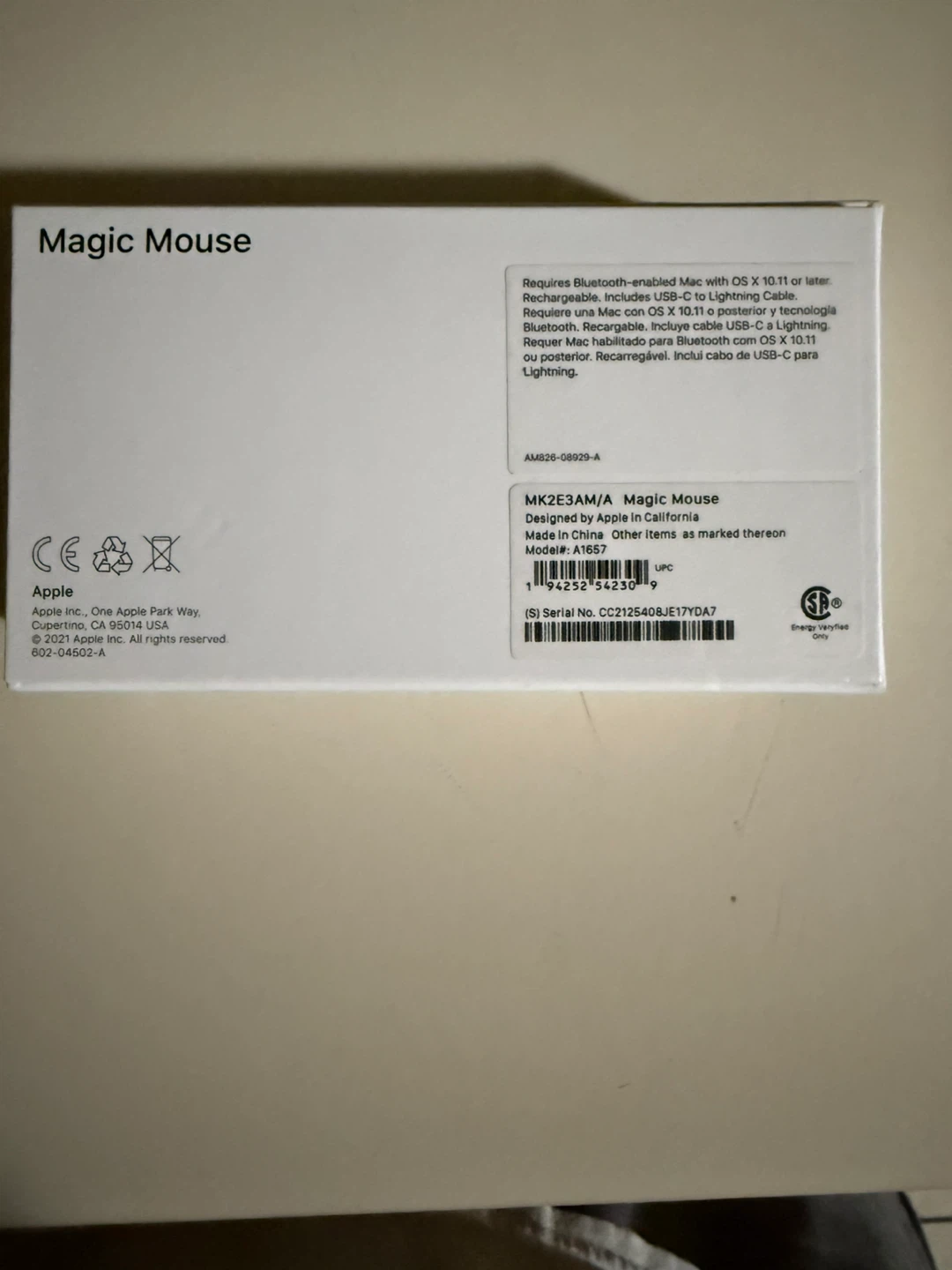 Apple Magic Mouse MK2E3AM/A - photo 2