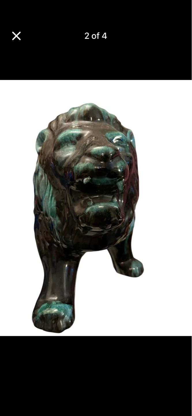 BLUE MOUNTAIN POTTERY - LARGE GREEN LION - photo 2