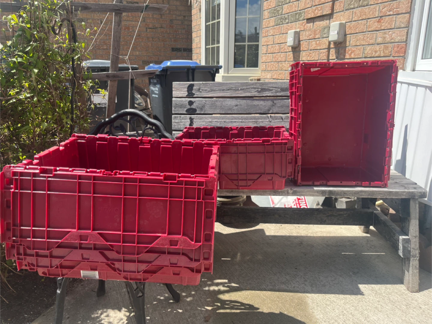 Fold Over Uline-Storage Totes x5 combo