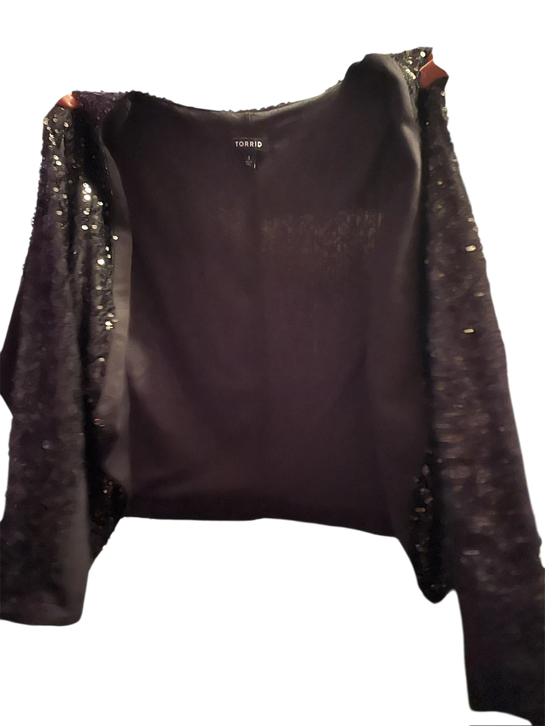 Torrid Black Sequin Long Sleeve Top