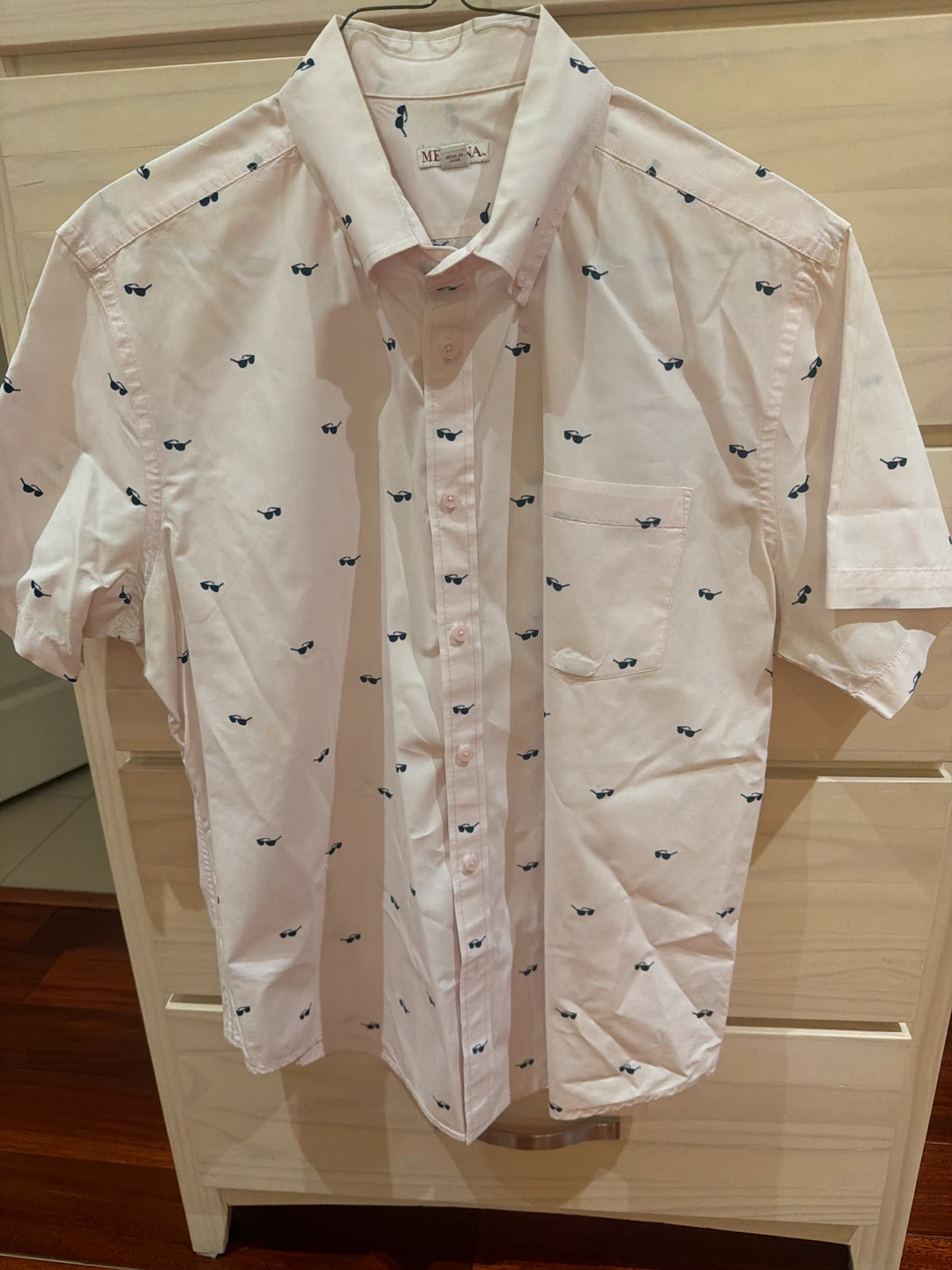 Merona Men's Short Sleeve Button Up Shirt XL