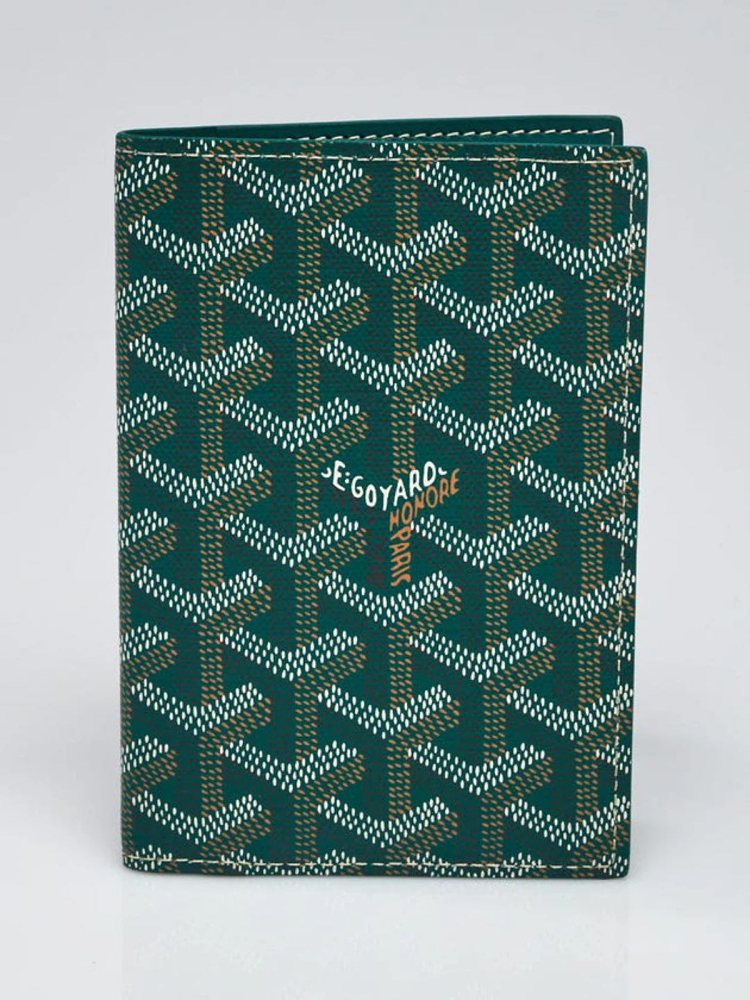 Goyard Green Monogram Passport Holder with Box - photo 2