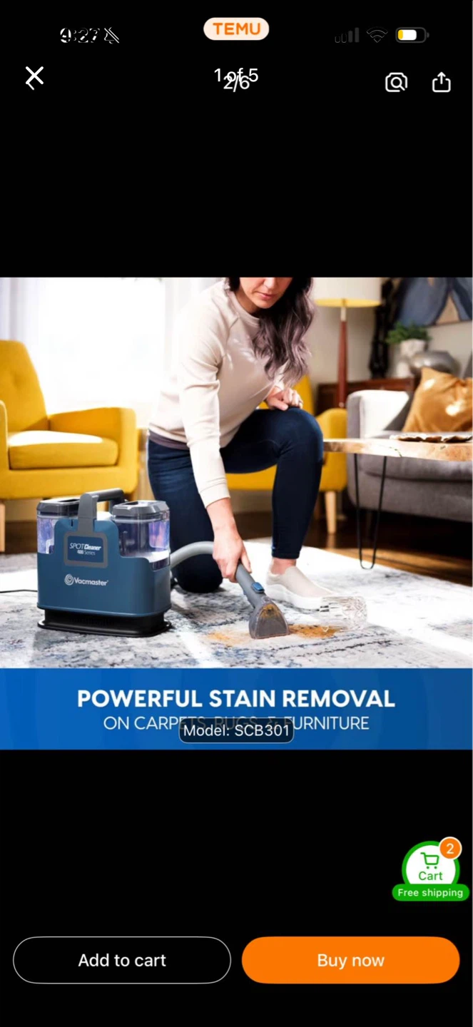 Vacmaster Spot Cleaner SCB301 Portable Carpet Cleaner - photo 4