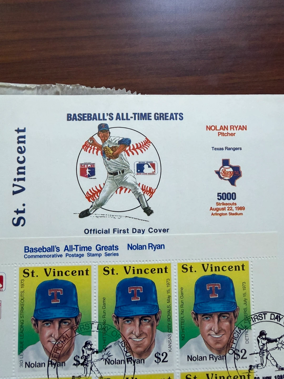 Nolan Ryan Official First Day Cover Stamps