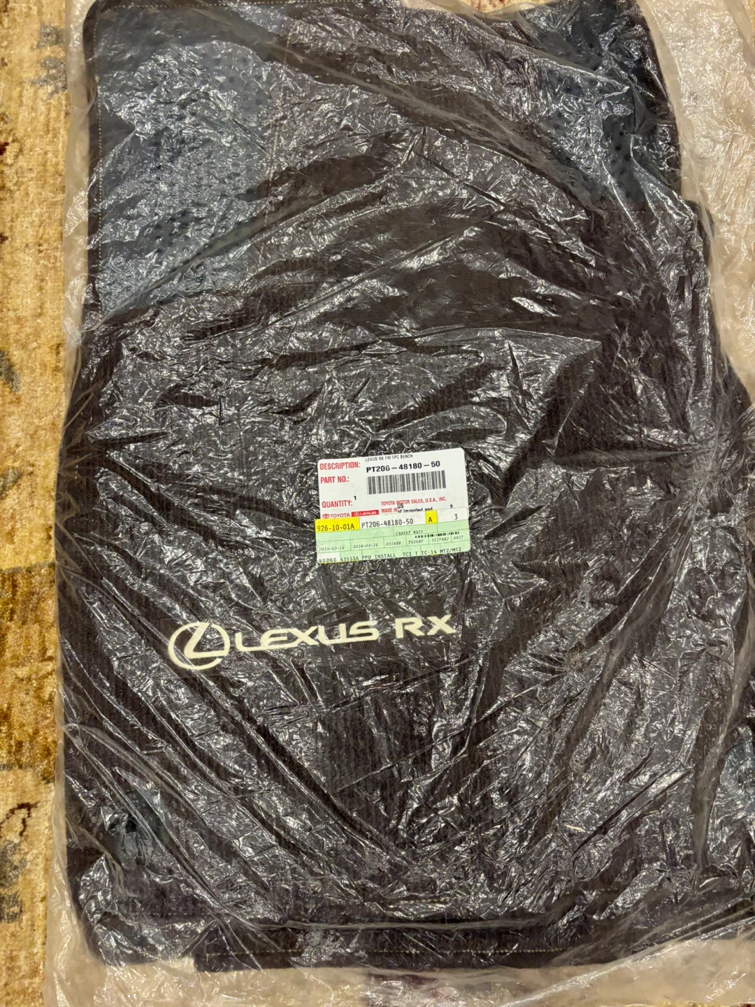 Lexus RX Carpet Floor Mats PT206-48180-50 - photo 5