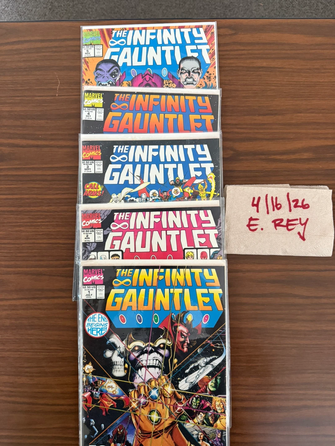 The Infinity Gauntlet Comic Book Lot (Issues 1-5)
