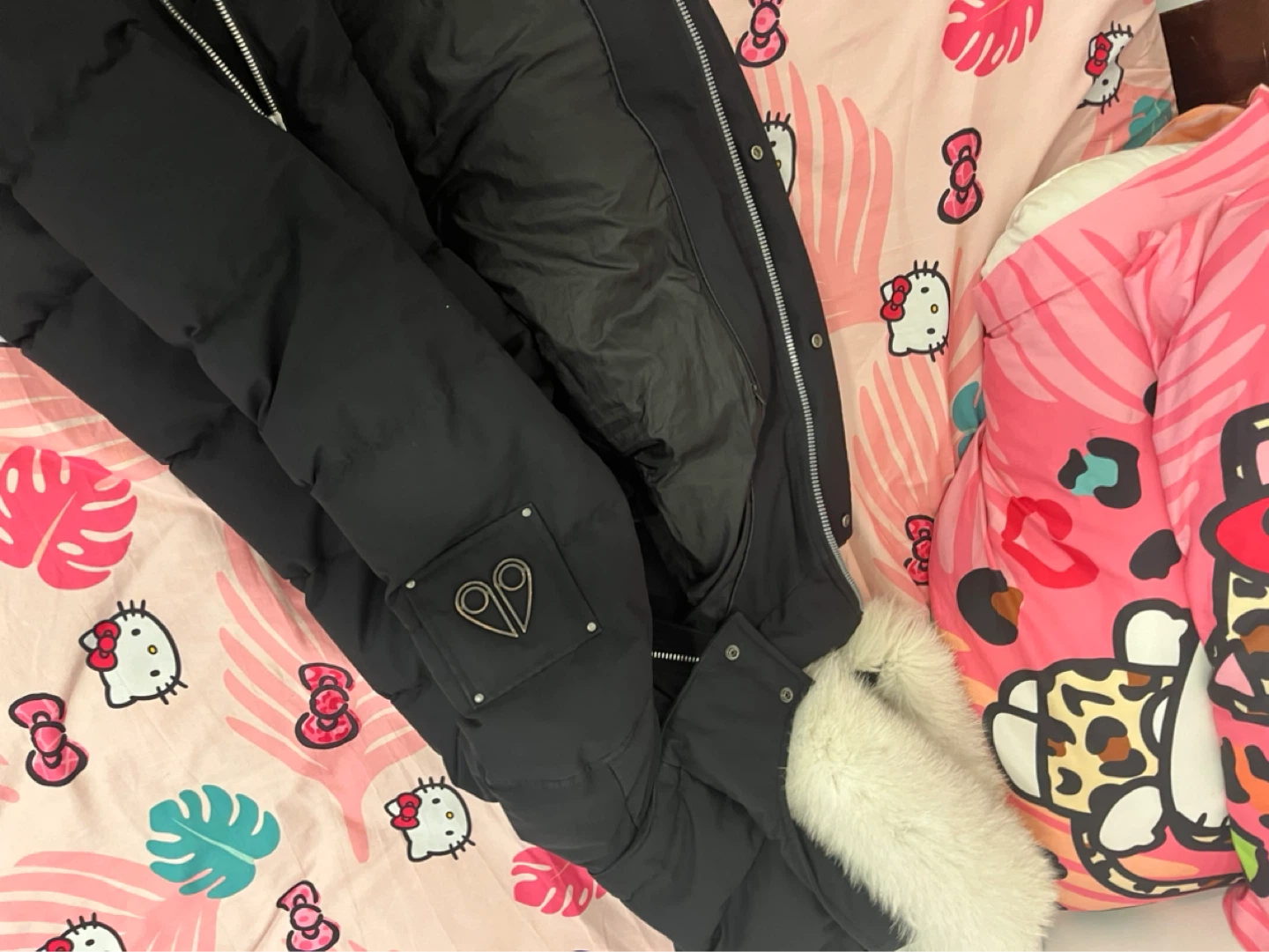 Moose Knuckles Black Puffer Parka with Fur Hood - photo 2
