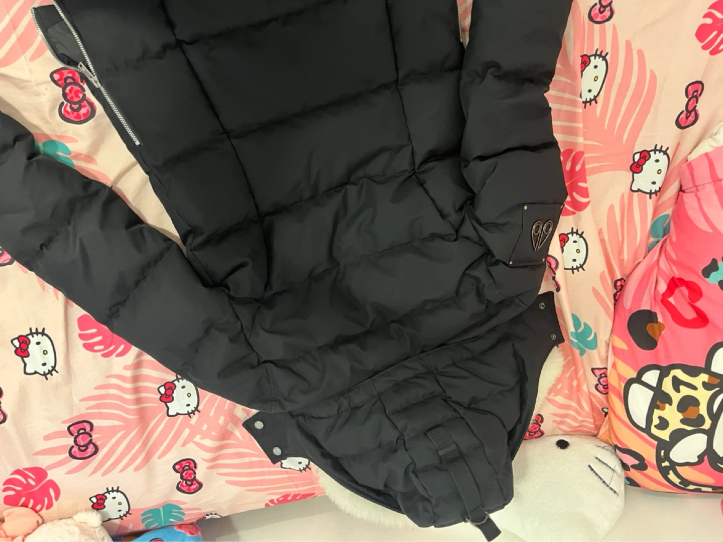 Moose Knuckles Black Puffer Parka with Fur Hood - photo 3