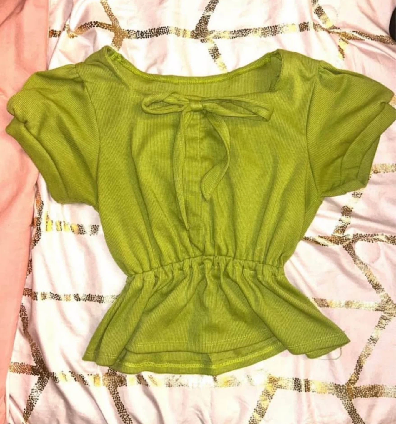 green baby doll top