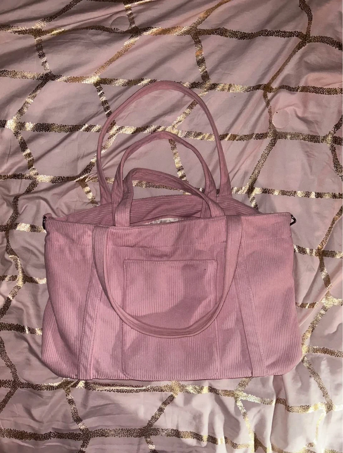 pink tote bag