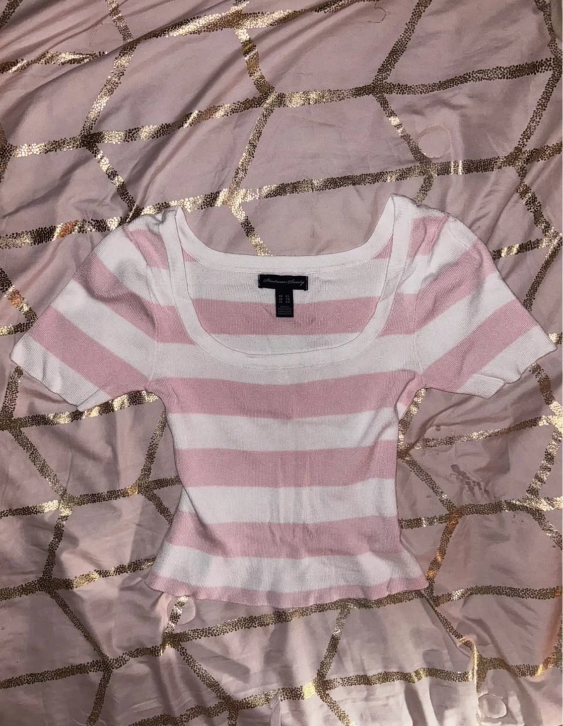 pink striped top