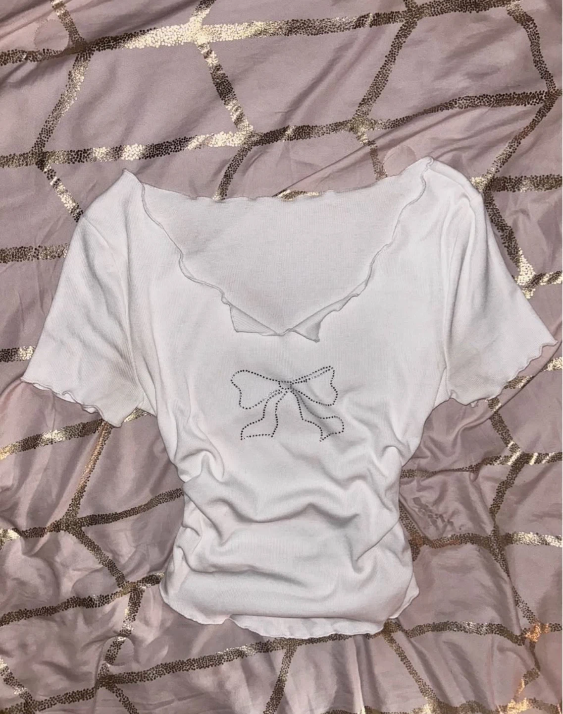 white rhinestone top