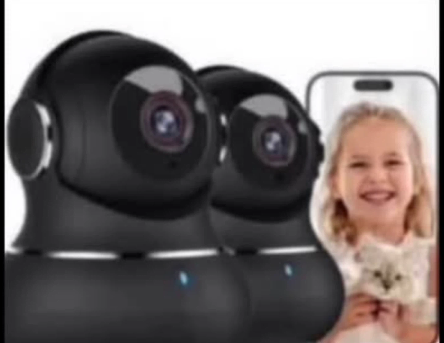 Black Security Camera with Night Vision and Motion Alerts