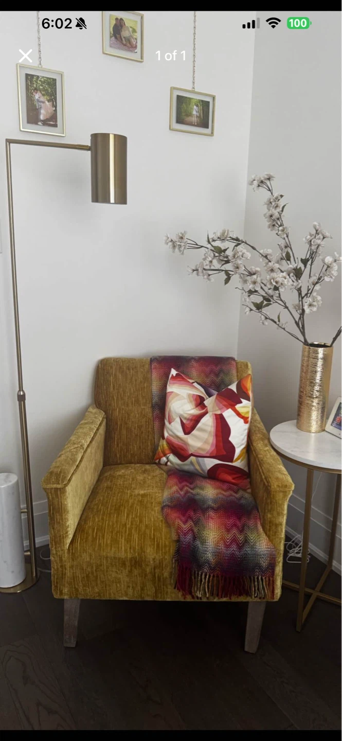 Gold Velvet Accent Chair