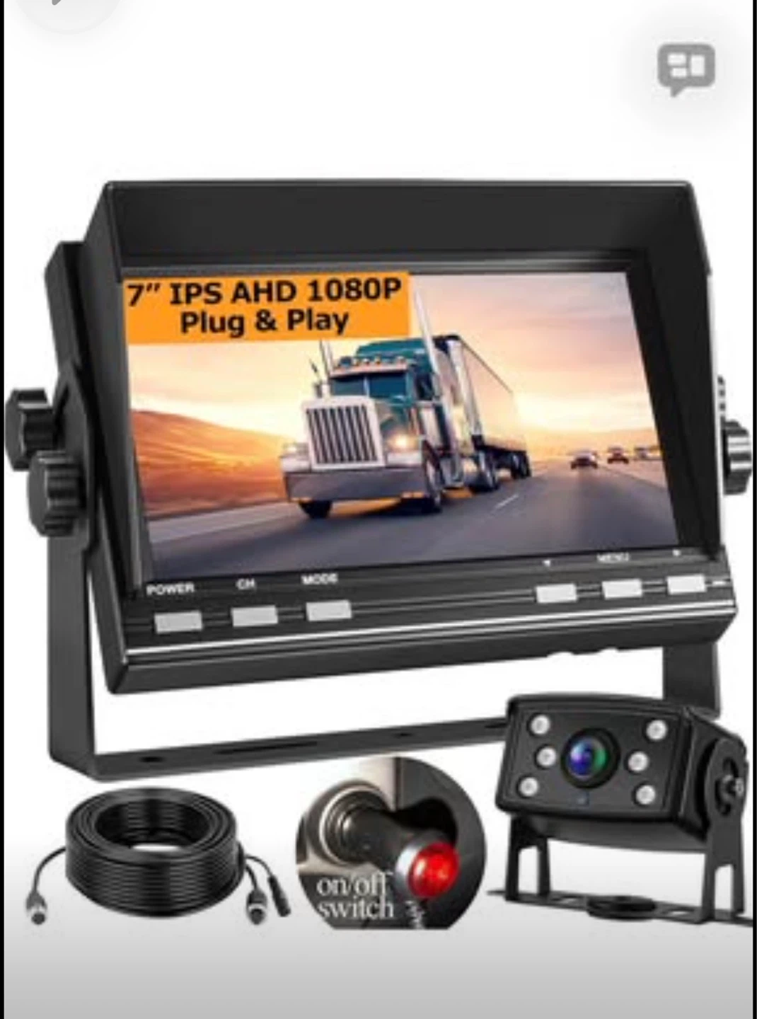 7" IPS AHD 1080P Backup Camera System